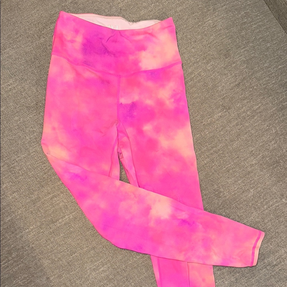 Kids Pink Tie-Dye Leggings